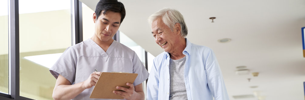 a male medical staff appointing an elder