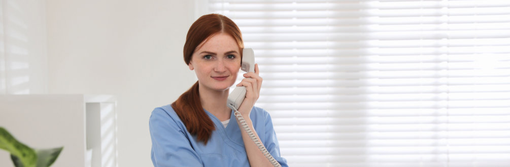 a medical staff answering a call